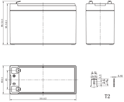 Размеры аккумулятора Powercom PM-12-6.0