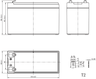 Размеры аккумулятора Powercom PM-12-7.2